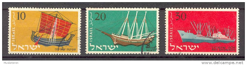 Israel 1958 Mi. 160-62 Mercantile Marine Handelsmarine Sailing Ship Segel Schiff Motor Ship Motorschiff - Oblitérés (sans Tabs)