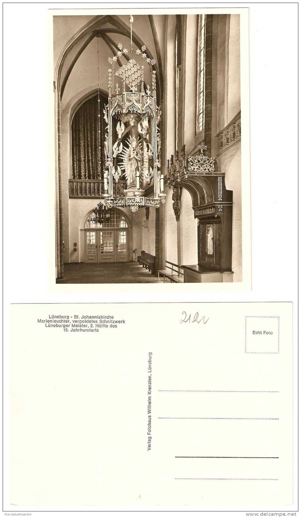 AK Lüneburg - St. Johanniskirche Marienleuchter Vergoldetes Schnitzwerk Lüneburger Meister 2. Hälfte D 15. Jahrhunderts - Lüneburg