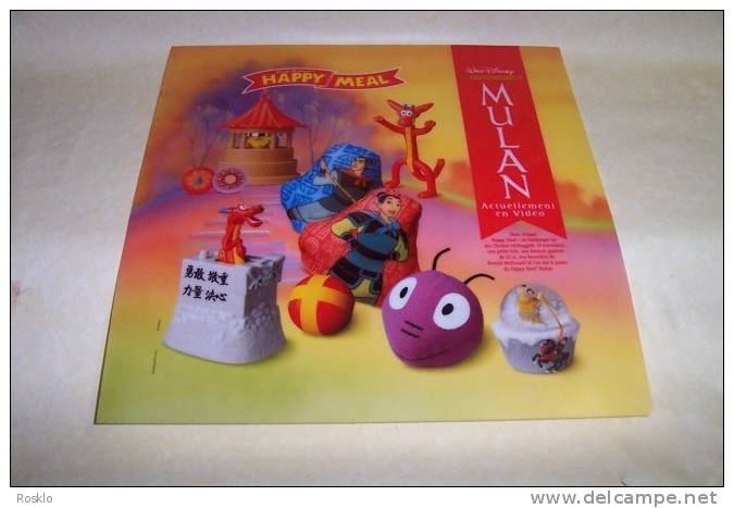 MAC DONALD / MULAN  1995?? / TRANSLITE DE MAGASIN / 55CMX55CM / PARFAIT ETAT - McDonald's