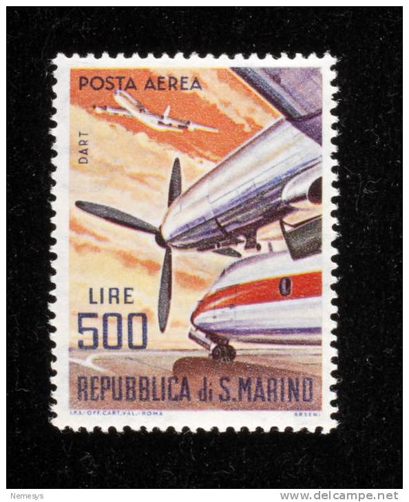 1965 SAN MARINO POSTA AEREA AEREI MODERNI** MOTORE ROLLS ROYCE MNH  SASS 149 - Airmail