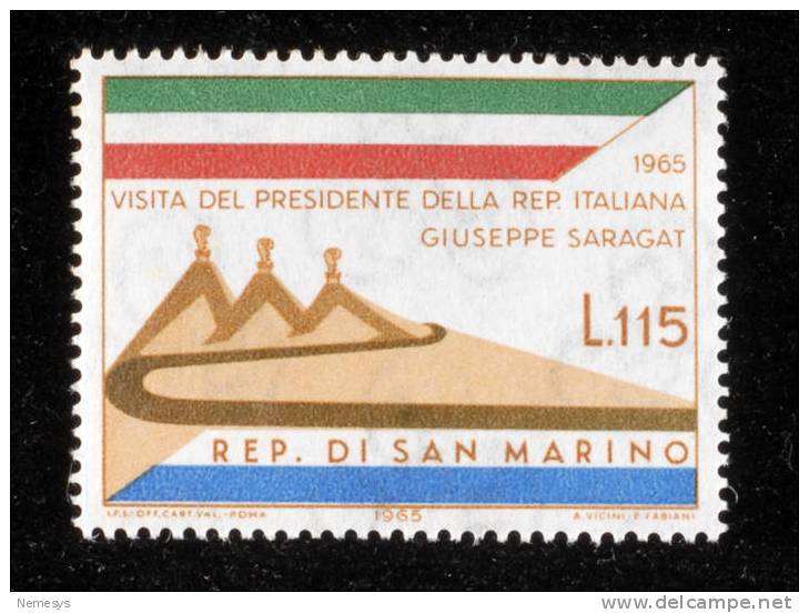 1965 SAN MARINO VISITA DEL PRESIDENTE ITALIANO**  MNH  SASS 704 - Ongebruikt