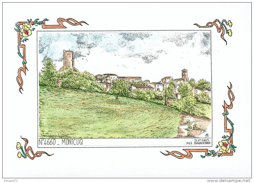 46 MONTCUQ  - Illustration Yves Ducourtioux - Montcuq