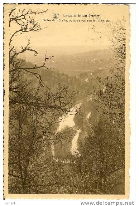 CP De LAVACHERIE-SUR-OURTHE " Vallée De L'ourthe , Point De Vue 540 M D'altitude " Avec Cachet Relais De LAVACHERIE . - Sterstempels