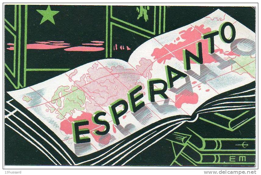 Carte Postale Ancienne Esperanto - Livres, Carte Du Monde - Esperanto