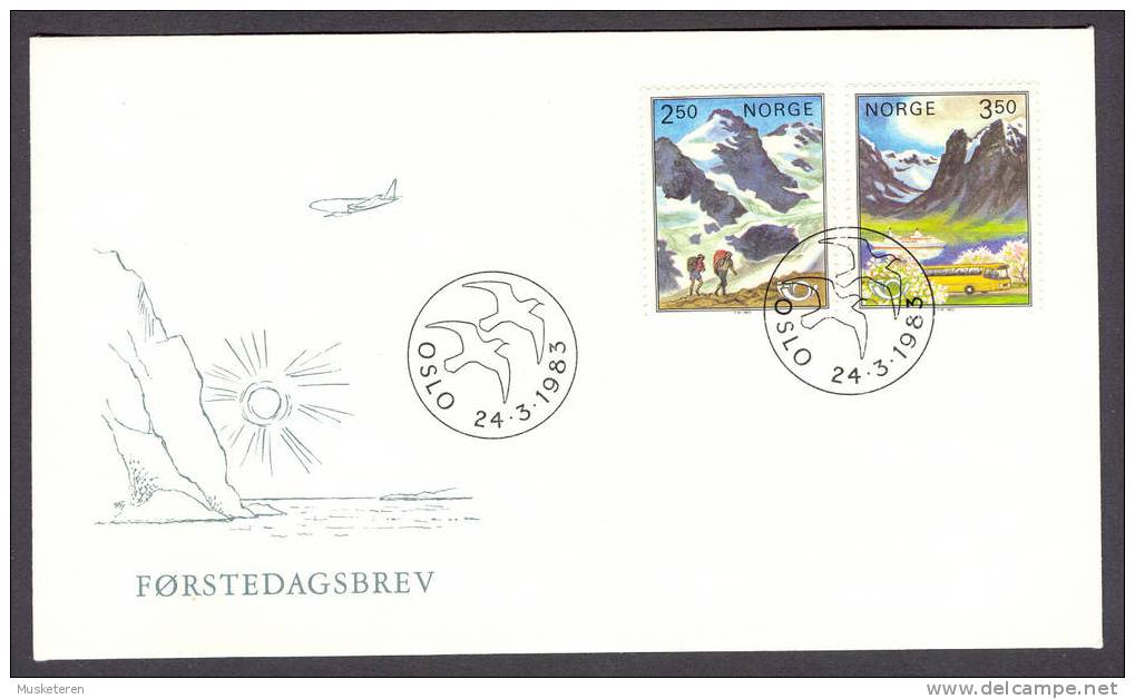 Norway 1983 Mi. 881-82 FDC Cover NORDEN Tourism In Scandinavia - FDC