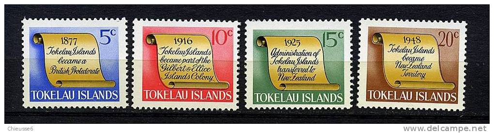 Tokelau** N° 16 à 19 - Historique Des îles - Tokelau