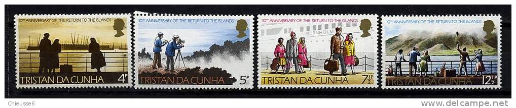 Tristan Da Cunha ** N° 185 à 188 - 10e Ann. Du Retour Des Insulaires - Tristan Da Cunha