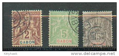 GAB 150 - YT 17-19-21 Obli - Used Stamps
