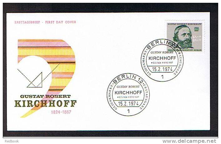 Berlin Germany 1974 FDC First Day Cover - Physicist Gustav Robert Kirchhoff - Science Theme - Ref 365 - Other & Unclassified