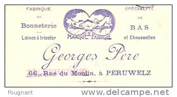 BELGIQUE :1912:Chèque Pour Mr Fauconier,PERUWELZ De Mr FENRYON Léonard,Rue De La Glacerie,MOUSTIER S/SAMBRE. - 1900 – 1949