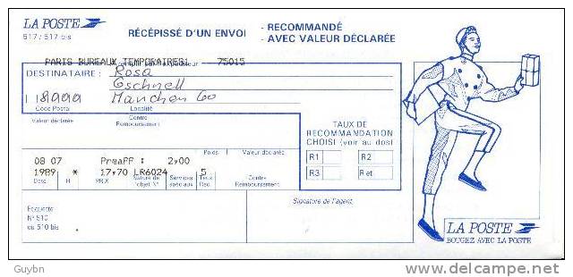 < Philexfrance Lisa Sur Lettre Recommandée ATM, Distributeur - 1988 Type « Comète »