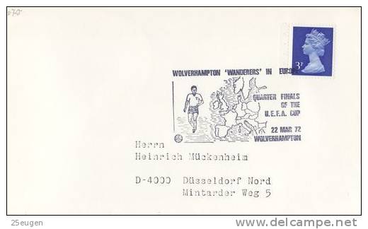 GREAT BRITAIN 1972  SOCCER  POSTMARK - Clubs Mythiques