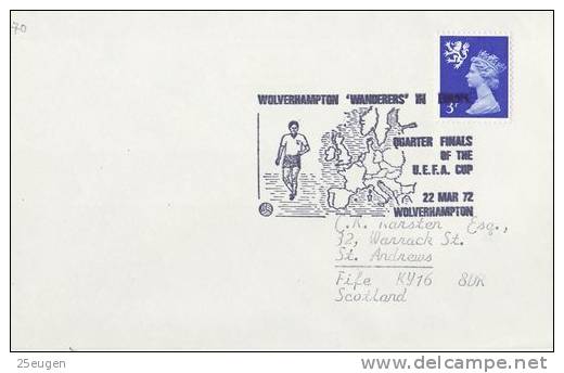 GREAT BRITAIN 1972  SOCCER  POSTMARK - Club Mitici