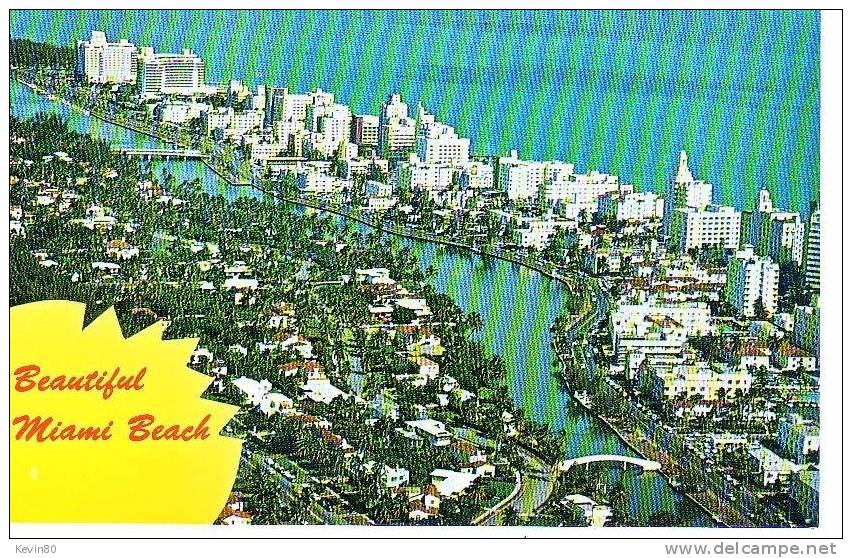 ETATS UNIS Airview Of Miami Beach Cpa Couleur - Miami Beach