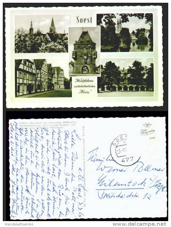 AK SOEST  "Westfalens Mittelalterliches Herz" Mehrbild 5 Bilder  -8.-7.1964 SOEST 477 H Nach Eibenstock / Erzgebirge - Soest