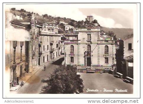 24909)cartolina Illustratoria Sovertato - Piazza Matteotti - Catanzaro