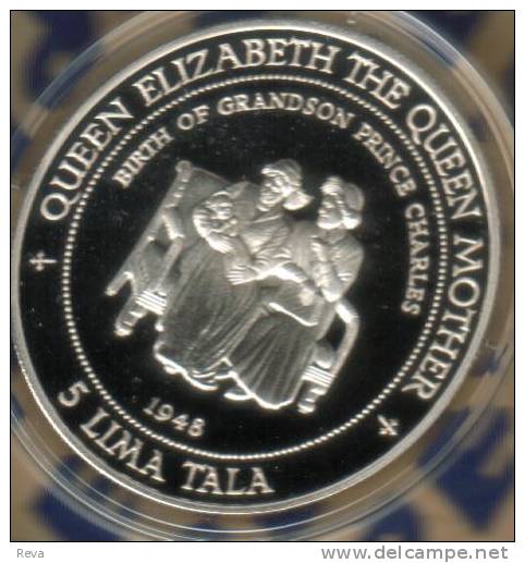 TOKELAU  $5 TALA  QUEEN MOTHER IN 1948  FRONT  QEII BACK 1995  AG 1 Oz SILVER PROOF KM? READ DESCRIPTION CAREFULLY !!! - Autres – Océanie