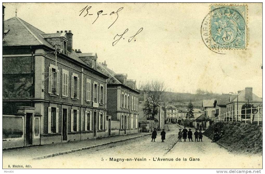 95 . MAGNY-EN-VEXIN .  L'AVENUE DE LA GARE . - Magny En Vexin