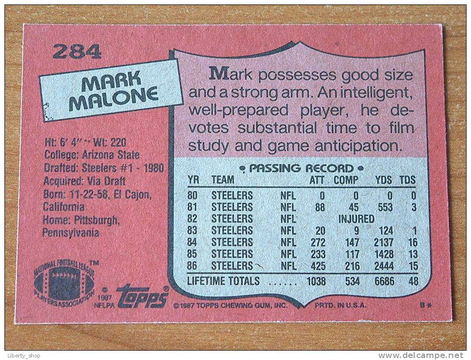 MARK MALONE / STEELERS ( 284 ) ! - 1980-1989