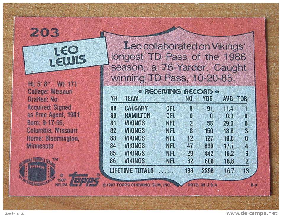 LEO LEWIS / VIKINGS ( 203 ) ! - 1980-1989