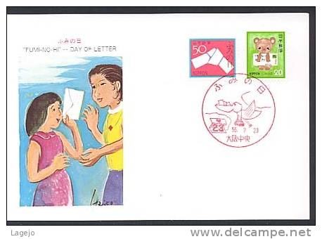 JAPON 1336/37 FDC Journée De La Lettre écrite - FDC