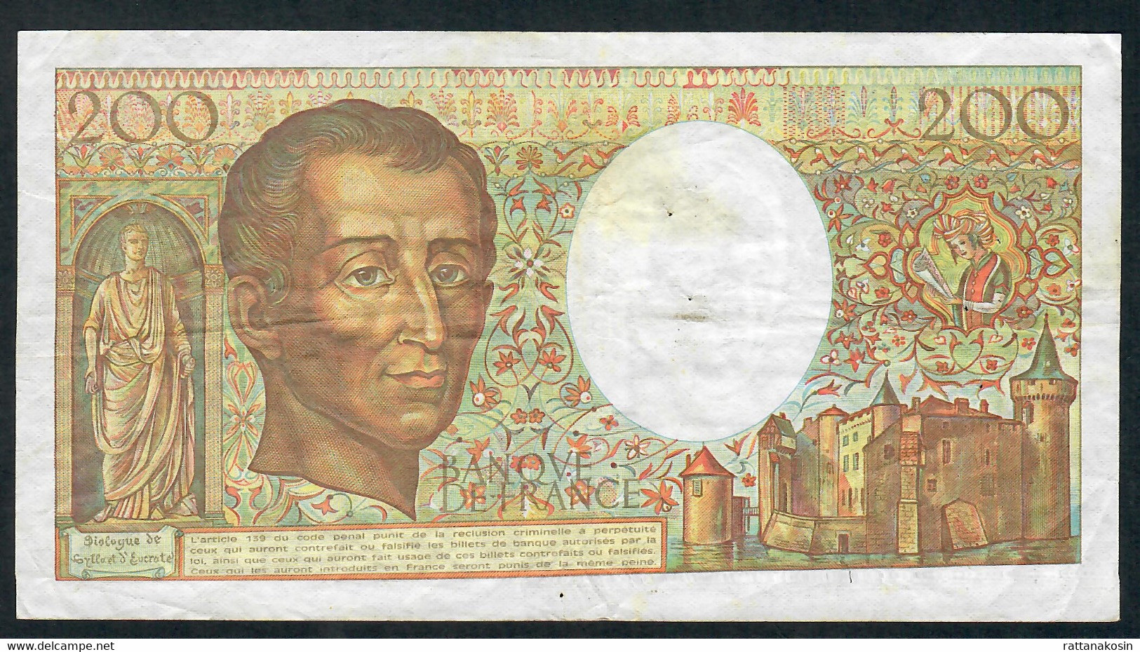 FRANCE P155a FAY.70/1 200 FRANCS 1981   J.007   F-VF - 200 F 1981-1994 ''Montesquieu''