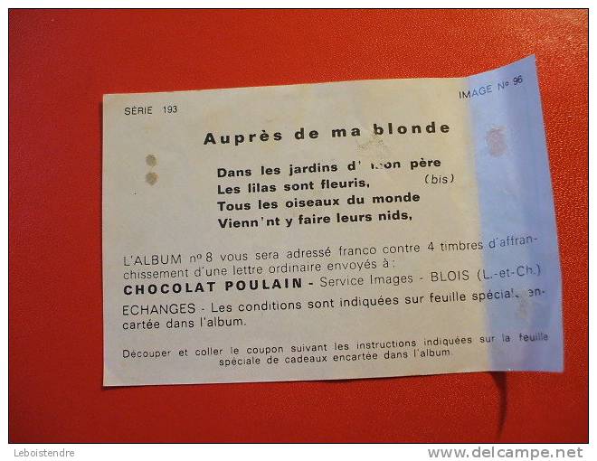 IMAGE CHOCOLAT POULAIN SERIE 193  N°96 - - Altri & Non Classificati