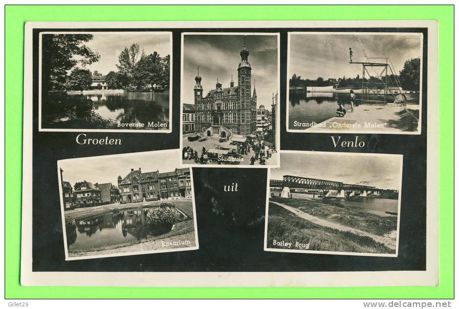 GROETEN UIT VENLO, NEDERLAND - 5 MULTIVUES - CARD TRAVEL IN 1945 - - Venlo