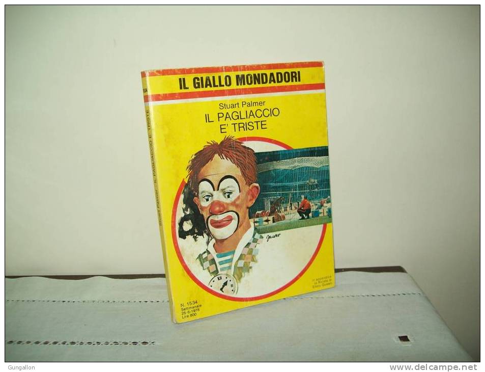 Il Giallo Mondadori (Mondadori) N. 1534  "Il Pagliaccio è Triste" - Politieromans En Thrillers