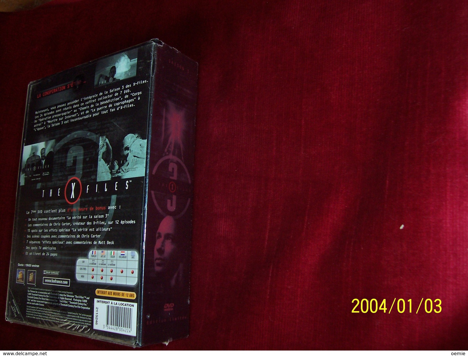 THE  X  FILES    L´ INTEGRALE DE LA SAISON  3  COFFRET  7 DVD ET UN  LIVRET DE 24 PAGES  °° DUREE 19H50 ENVIRON - Séries Et Programmes TV