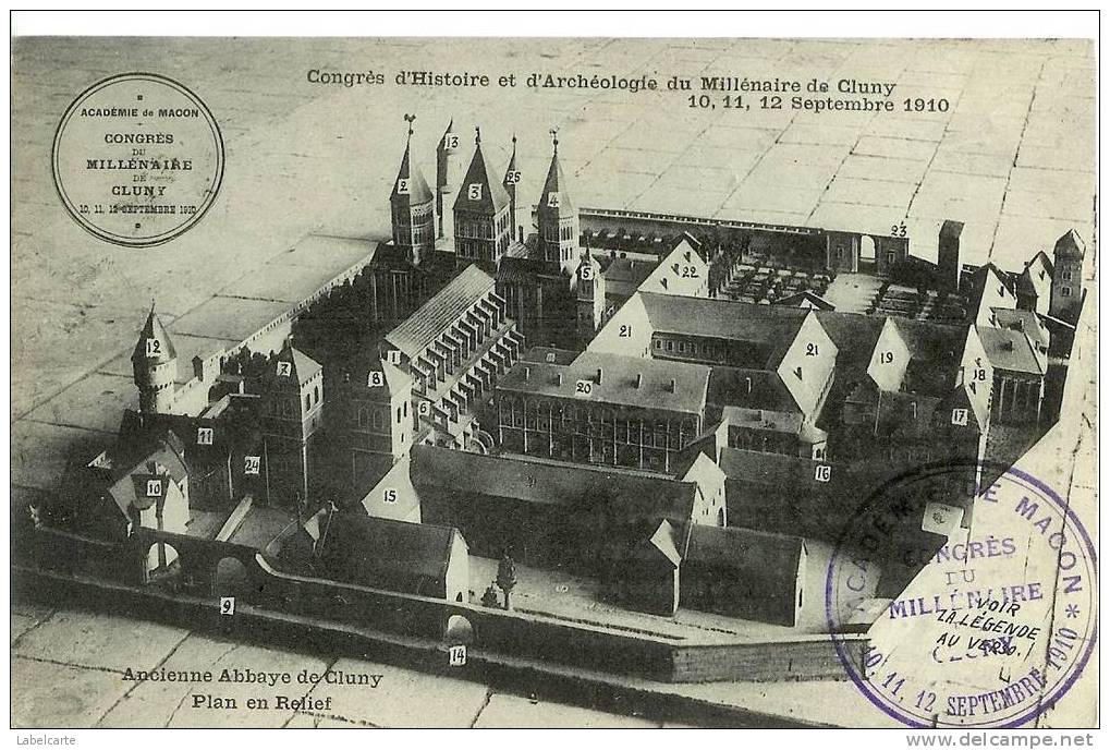 CLUNY.CONGRES D HISTOIRE ET ARCHEOLOGIE DU MILLENAIRE DE CLUNY.SEPT 1910 - Cluny