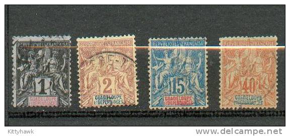 GUAD 166 - YT 23-28-32-36 Obli - Used Stamps