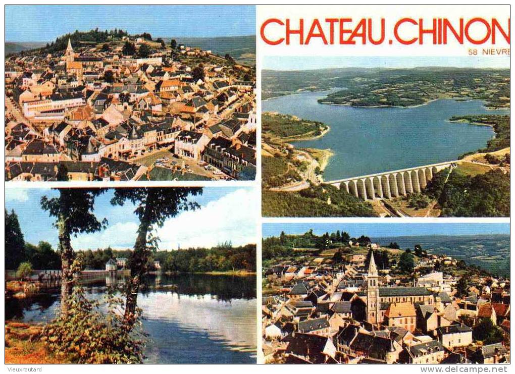 CPSM. CHATEAU CHINON. 4 VUES. DATEE 1976. - Chateau Chinon