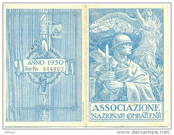 1930 Tessera Associazione Combattenti - Documenti Storici