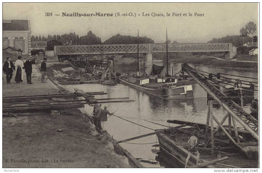 * Neuilly Sur Marne Les Quais, Le Port Et Le Pont - Neuilly Sur Marne