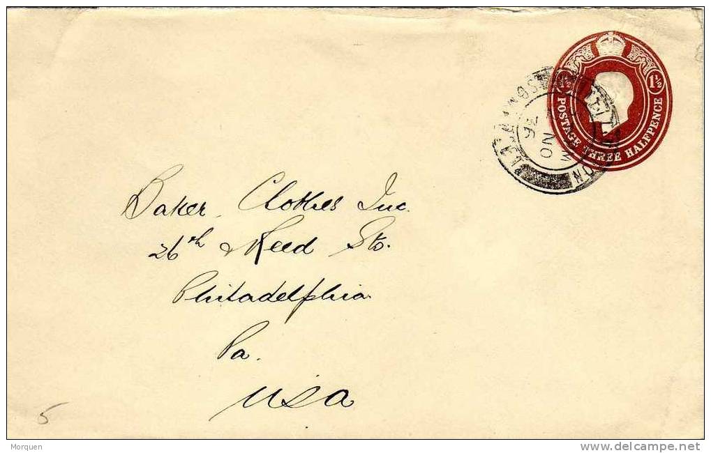 Carta Entero Postal Wellington  1934 A Estados Unidos - Covers & Documents