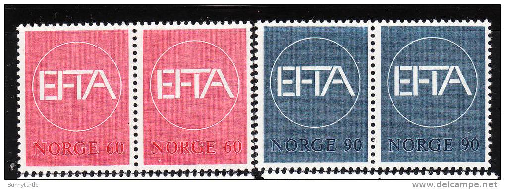 Norway 1967 European Free Trade Association Blk Of 2 MNH - Unused Stamps