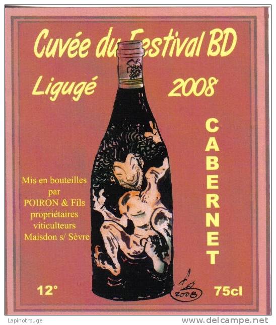 Etiquette Vin GIROUD Festival BD Ligugé 2008 - Art De La Table