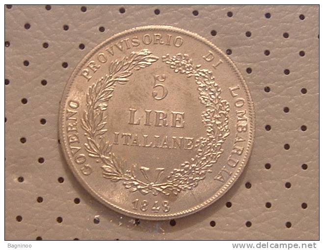 ITALIA 5 Lire 1848 - Lombardien-Venezia