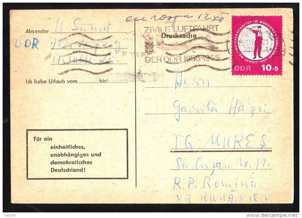 Tir 1965 Germany Stamps On PC Special Obliteration! - Shooting (Weapons)