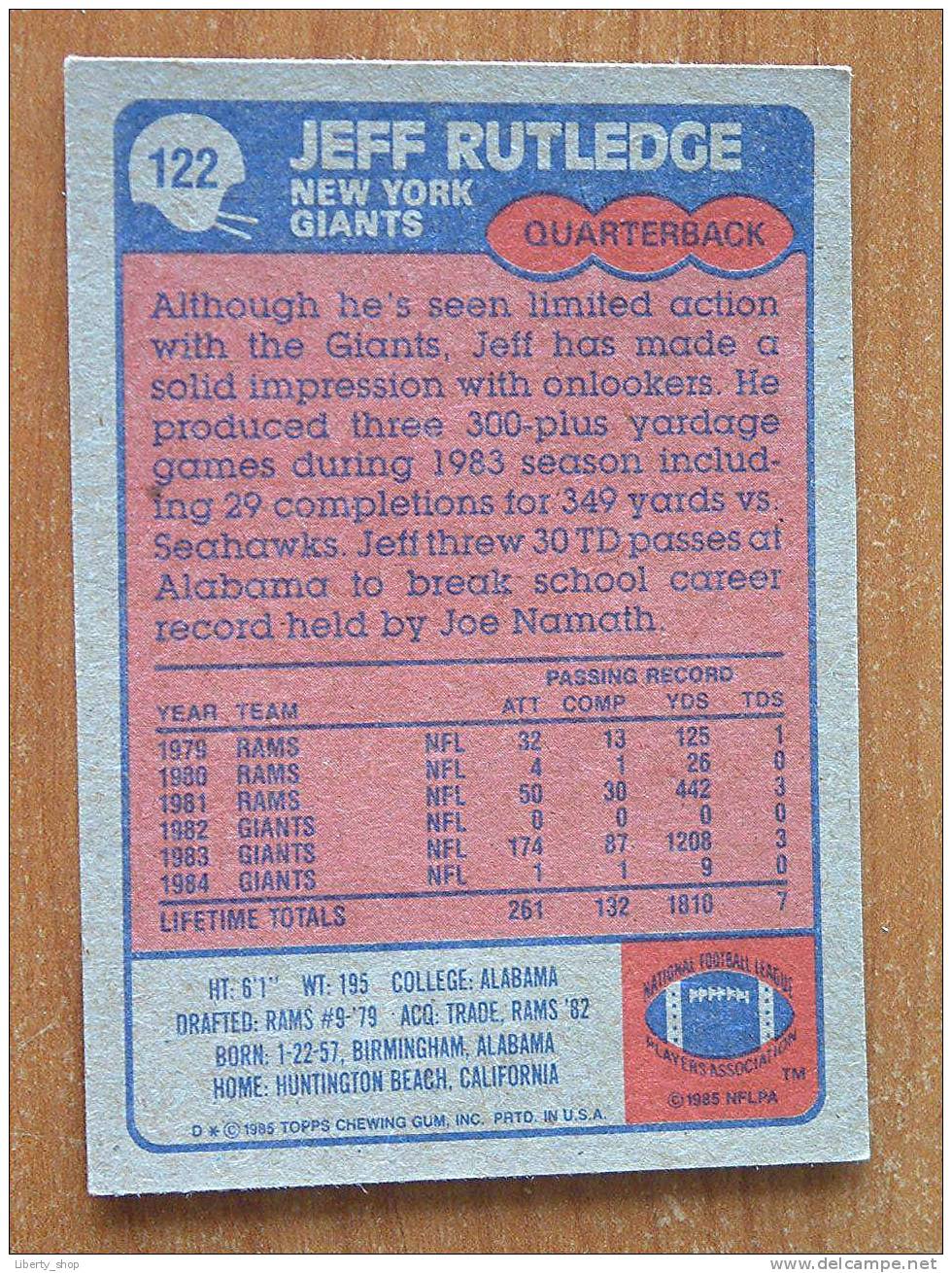 JEFF RUTLEDGE / GIANTS ( 122 ) ! - 1980-1989