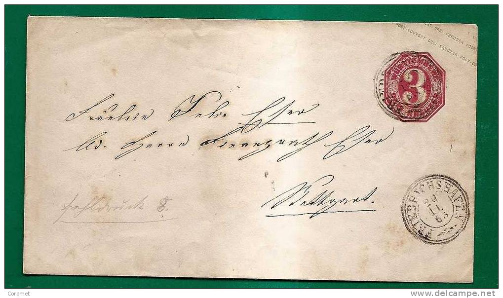WURTTEMBERG - VF 1863 ENTIRE COVER FRIEDFICHSHAFEN - Sevral Marks - At Back Royal WAX SEAL - Ganzsachen
