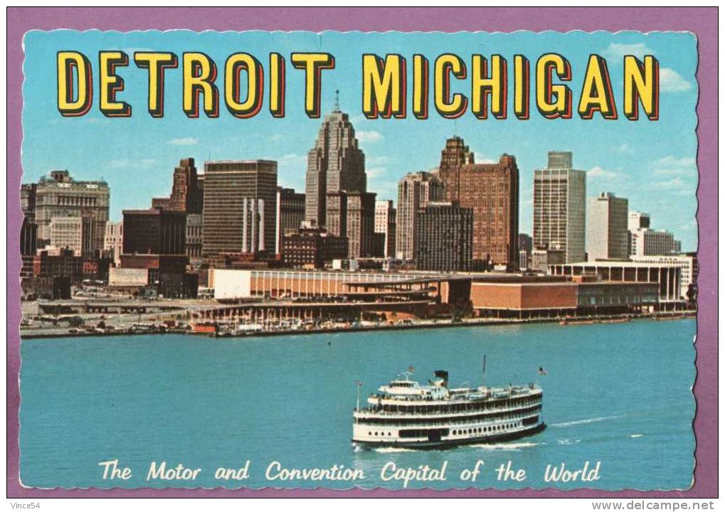 DETROIT - Cruise Ship Ste. Claire. Bateau De Croisière Ste Claire. Circulé 1973. 2 Scans - Detroit