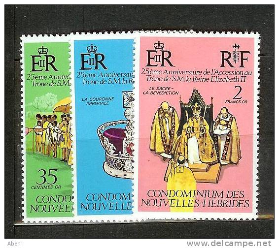 Nlles HEBRIDES - POSTE 444 à 446** - REINE ELIZABETH II - Unused Stamps
