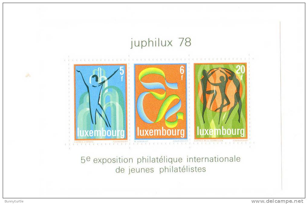 Luxembourg 1978 Juphilux Youth Fountain Streamer Dancers S/S MNH - Ongebruikt