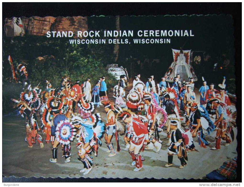 STAND ROCK INDIAN CEREMONIAL / WISCONSIN DELLS / BELLE CARTE PHOTO ANIMEE / (GREEN CORN DANCE) / TRUMBLE - Indiens D'Amérique Du Nord