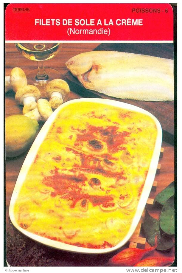 Filets De Sole à La Crème (Normandie) - Format 10 X 15 - Port Gratuit à Partir De 10 Fiches - Cooking Recipes