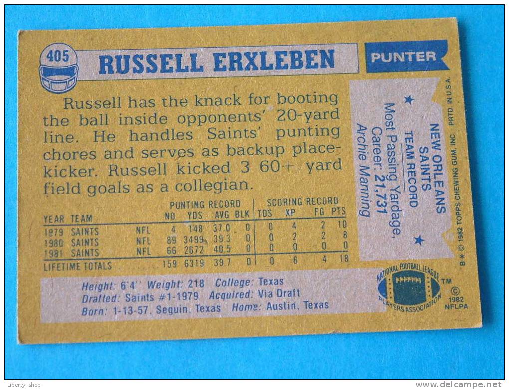 RUSSELL ERXLEBEN / SAINTS - P ( 405 ) ! - 1980-1989