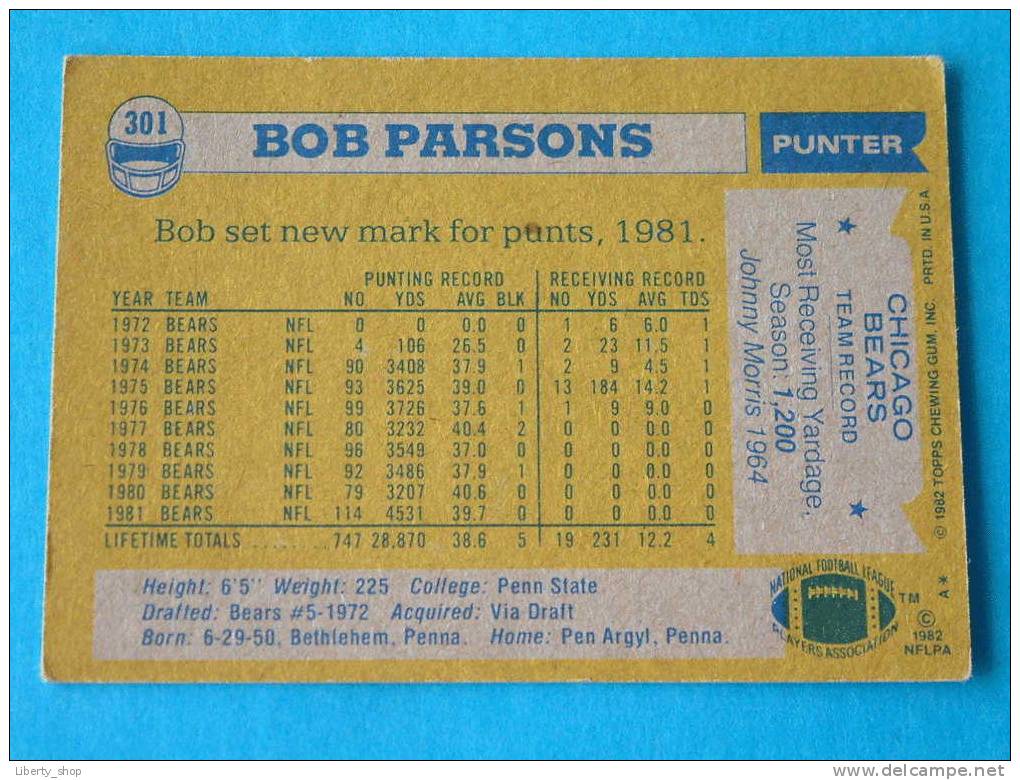 BOB PARSONS / BEARS - P ( 301 ) ! - 1980-1989