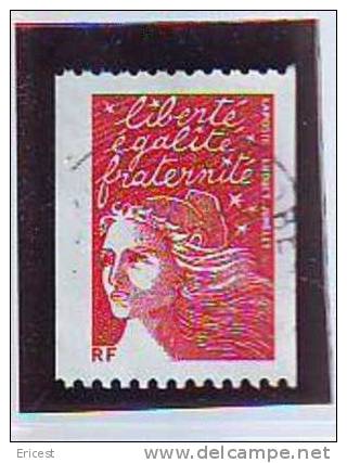 ROULETTE MARIANNE DU 14 JUILLET SANS VALEUR ROUGE OBLITEREE N° 454 GAUCHE - Roulettes